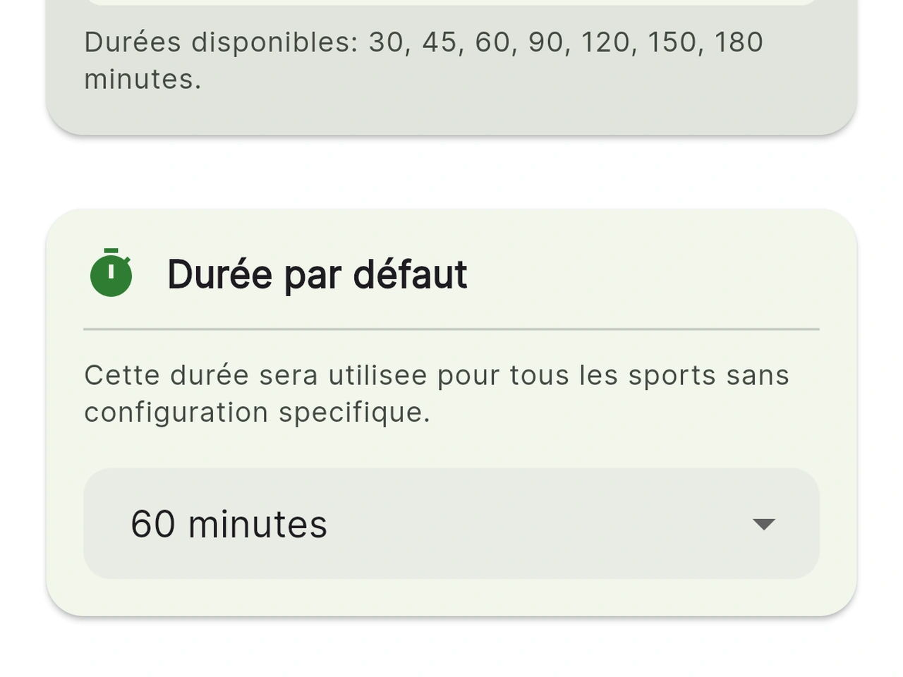 Règles par sport